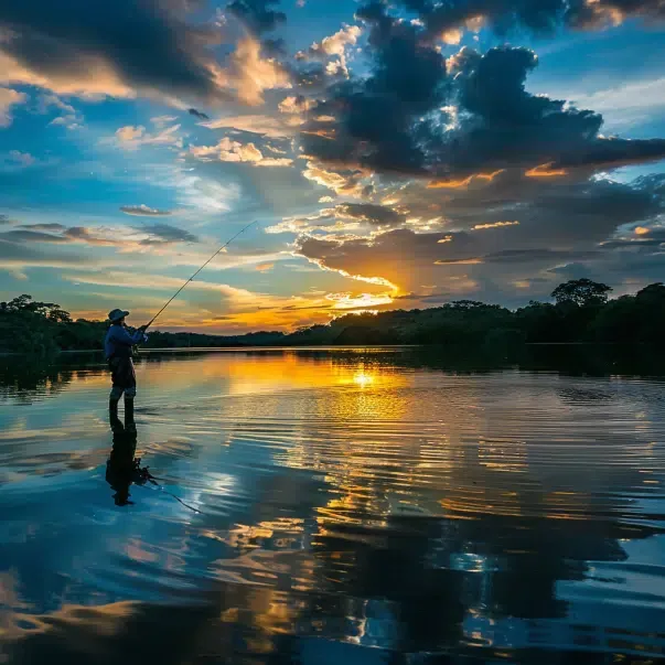 Pescando com molinete